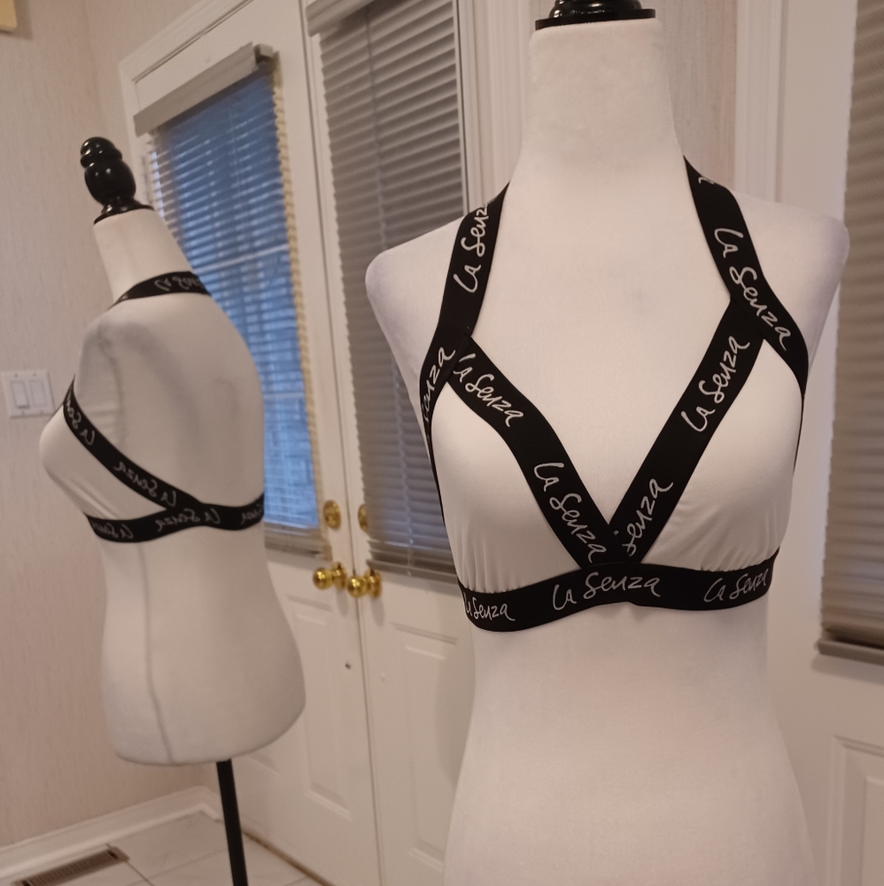 4/$40 Black & White Bralette - Size Medium
